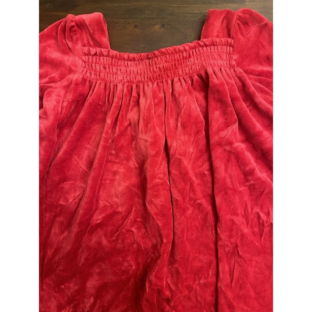 Ralph Lauren Red Velour Special Occasion Long Sleeve Dress 18 Months